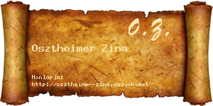Osztheimer Zina névjegykártya